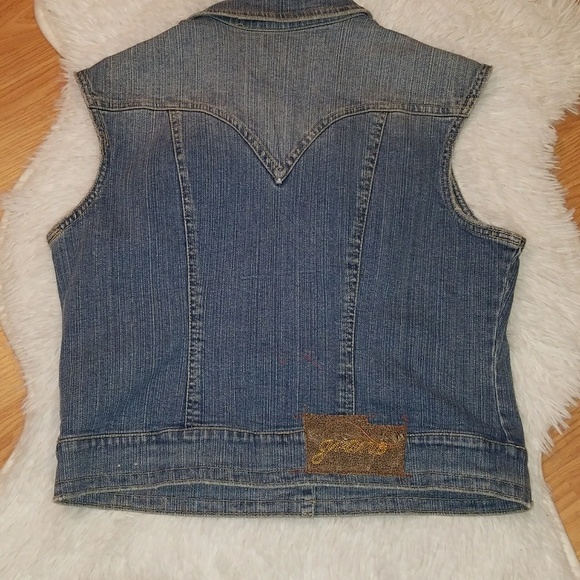 Grane Denim Jean Vest Junior Size Large Pockets Retro Streetwear - Picture 4 of 4